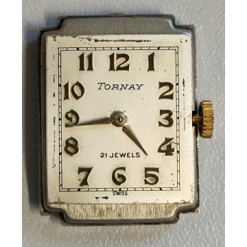Tornay ANTICO OROLOGIO POLSO deco DORATO anni 40 meccanico OLD WRIST WATCH epoca