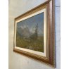 GRANDE QUADRO OLIO Gigi Comolli "Al Tonale" PAESAGGIO MONTANO VALICO ALPINO '51