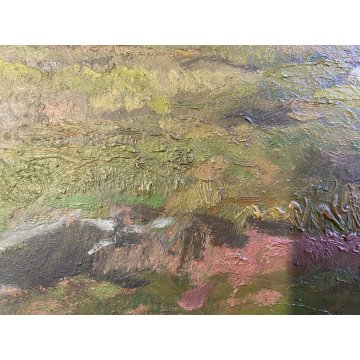 GRANDE QUADRO OLIO Gigi Comolli "Al Tonale" PAESAGGIO MONTANO VALICO ALPINO '51