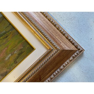 GRANDE QUADRO OLIO Gigi Comolli "Al Tonale" PAESAGGIO MONTANO VALICO ALPINO '51