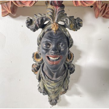 ANTICA PICCOLA MENSOLA VENEZIANA da PARETE LEGNO SCOLPITO FINE 1800 CONSOLLE