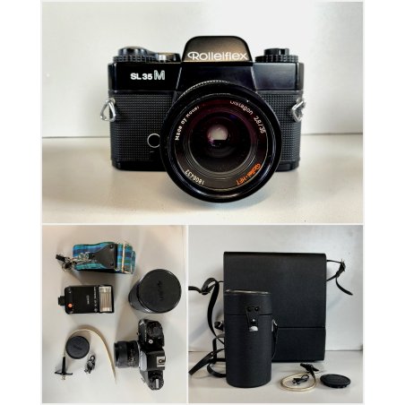 LOTTO FOTOCAMERA Rolleiflex SL35M OBIETTIVO HFT DISTAGON 2,8/35 TeleTessar 4/200