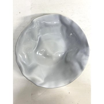 CESTINO FRUTTA ACCIAIO Lluis Clotet ALESSI FORMA ACCARTOCCIATA ø27cm BIANCO 2001