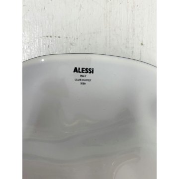 CESTINO FRUTTA ACCIAIO Lluis Clotet ALESSI FORMA ACCARTOCCIATA ø27cm BIANCO 2001