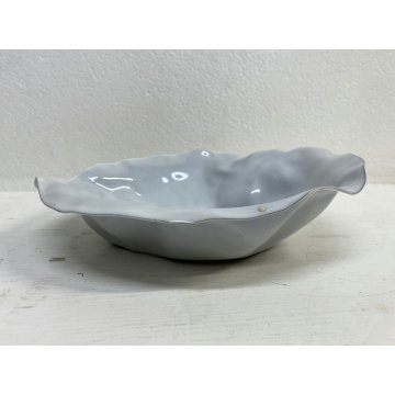 CESTINO FRUTTA ACCIAIO Lluis Clotet ALESSI FORMA ACCARTOCCIATA ø27cm BIANCO 2001