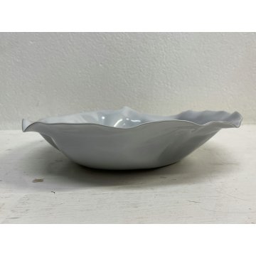 CESTINO FRUTTA ACCIAIO Lluis Clotet ALESSI FORMA ACCARTOCCIATA ø27cm BIANCO 2001