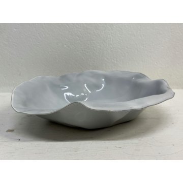 CESTINO FRUTTA ACCIAIO Lluis Clotet ALESSI FORMA ACCARTOCCIATA ø27cm BIANCO 2001
