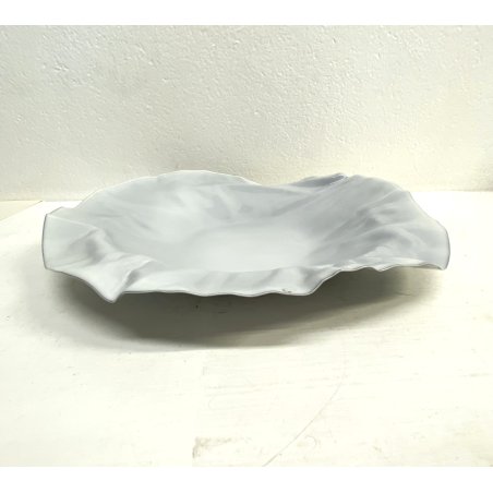 CESTINO FRUTTA ACCIAIO Lluis Clotet ALESSI FORMA ACCARTOCCIATA ø37cm BIANCO 2001