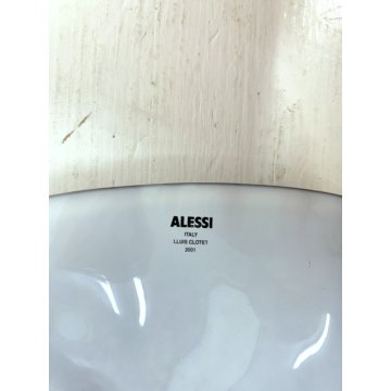 CESTINO FRUTTA ACCIAIO Lluis Clotet ALESSI FORMA ACCARTOCCIATA ø37cm BIANCO 2001