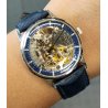 Revue Skeleton MSR 17 jewels OROLOGIO POLSO SCHELETRATO Vintage Wrist Watch BLU