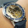 Revue Skeleton MSR 17 jewels OROLOGIO POLSO SCHELETRATO Vintage Wrist Watch BLU