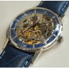 Revue Skeleton MSR 17 jewels OROLOGIO POLSO SCHELETRATO Vintage Wrist Watch BLU