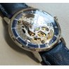 Revue Skeleton MSR 17 jewels OROLOGIO POLSO SCHELETRATO Vintage Wrist Watch BLU