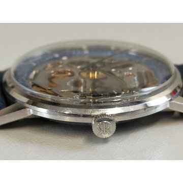 Revue Skeleton MSR 17 jewels OROLOGIO POLSO SCHELETRATO Vintage Wrist Watch BLU
