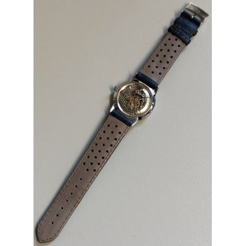 Revue Skeleton MSR 17 jewels OROLOGIO POLSO SCHELETRATO Vintage Wrist Watch BLU