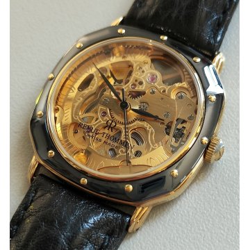 Revue Thommen Skeleton MSR t44 OROLOGIO POLSO SCHELETRATO Wrist Watch PLAQUE OR