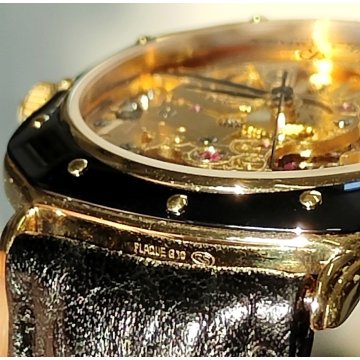 Revue Thommen Skeleton MSR t44 OROLOGIO POLSO SCHELETRATO Wrist Watch PLAQUE OR