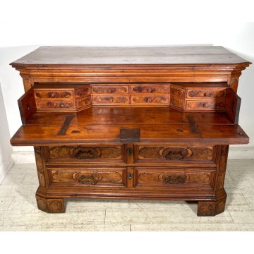 ANTICO COMO CANTERANO NOCE 1600 MOBILE CASSETTONE SECRETAIRE SEGRETO CASSETTO