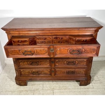 ANTICO COMO CANTERANO NOCE 1600 MOBILE CASSETTONE SECRETAIRE SEGRETO CASSETTO