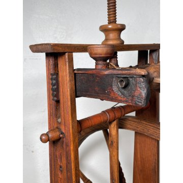 ANTICO RARO FILARINO ARCOLAIO EPOCA 1800 LEGNO RUOTA PEDALE LANA TESSUTO TESSILE