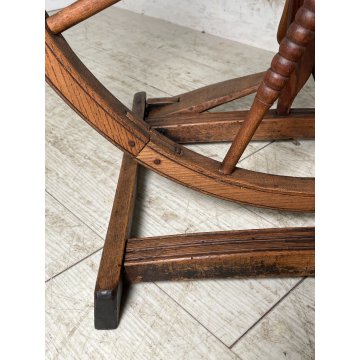 ANTICO RARO FILARINO ARCOLAIO EPOCA 1800 LEGNO RUOTA PEDALE LANA TESSUTO TESSILE