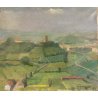 DIPINTO OLIO Gino Mazzoli PAESAGGIO COLLINE MONFERRATO DA Madonna dei Monti '72