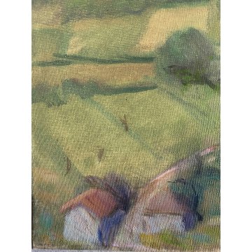 DIPINTO OLIO Gino Mazzoli PAESAGGIO COLLINE MONFERRATO DA Madonna dei Monti '72