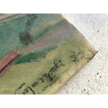 DIPINTO OLIO Gino Mazzoli PAESAGGIO COLLINE MONFERRATO DA Madonna dei Monti '72