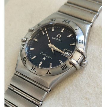 OMEGA Constellation Date quartz OROLOGIO POLSO Acciaio WRIST WATCH Lady BLU
