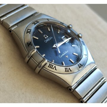 OMEGA Constellation Date quartz OROLOGIO POLSO Acciaio WRIST WATCH Lady BLU