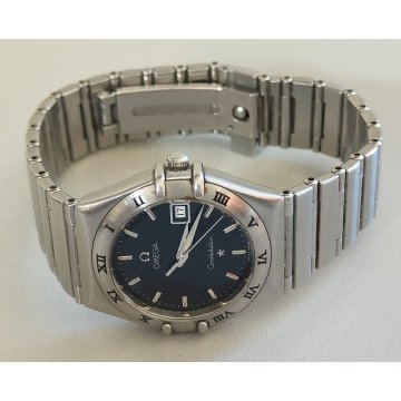 OMEGA Constellation Date quartz OROLOGIO POLSO Acciaio WRIST WATCH Lady BLU