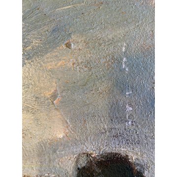 DIPINTO OLIO MASONITE G. Balansino PAESAGGIO MARINO BARCONI IN SOSTA  '79