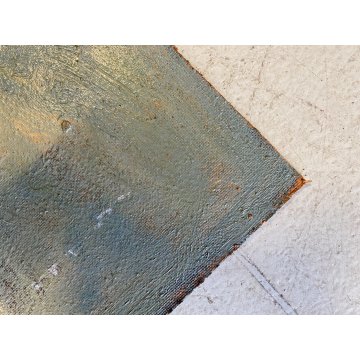 DIPINTO OLIO MASONITE G. Balansino PAESAGGIO MARINO BARCONI IN SOSTA  '79