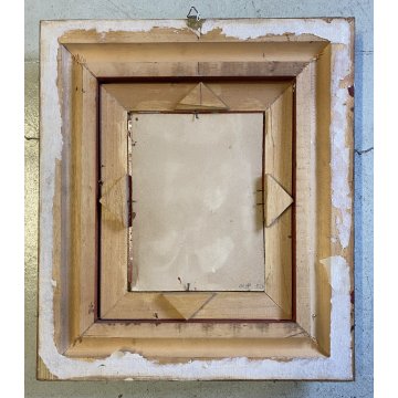 QUADRO DIPINTO OLIO D. Bot(?) PAESAGGIO URBANO ANTICO BORGO FIGURE CASE STRADA