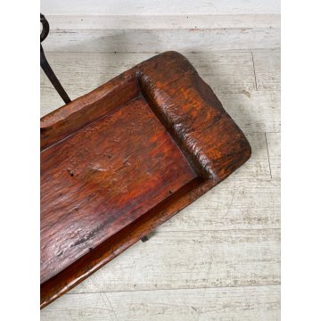 ANTICA MENSOLA MANGIATOIA PORTA FIORI VASO LEGNO EPOCA '800 ALARI CONSOLLE OLD