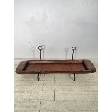 ANTICA MENSOLA MANGIATOIA PORTA FIORI VASO LEGNO EPOCA '800 ALARI CONSOLLE OLD