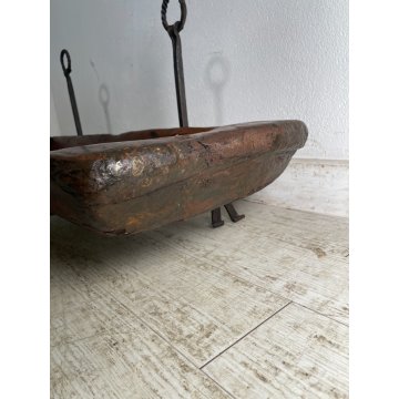ANTICA MENSOLA MANGIATOIA PORTA FIORI VASO LEGNO EPOCA '800 ALARI CONSOLLE OLD