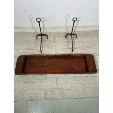 ANTICA MENSOLA MANGIATOIA PORTA FIORI VASO LEGNO EPOCA '800 ALARI CONSOLLE OLD