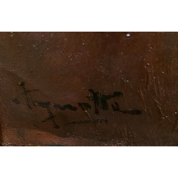 GRANDE QUADRO DIPINTO OLIO I. Karpof RITRATTO NOBILUOMO FIGURA MASCHILE CORNICE