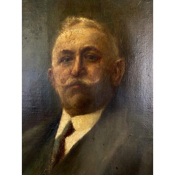 GRANDE QUADRO DIPINTO OLIO I. Karpof RITRATTO NOBILUOMO FIGURA MASCHILE CORNICE