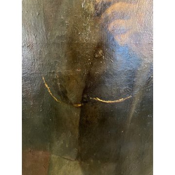 GRANDE QUADRO DIPINTO OLIO I. Karpof RITRATTO NOBILUOMO FIGURA MASCHILE CORNICE
