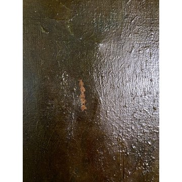 GRANDE QUADRO DIPINTO OLIO I. Karpof RITRATTO NOBILUOMO FIGURA MASCHILE CORNICE