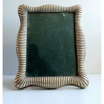 CORNICE PORTA RITRATTO LEGNO ARGENTO 800 PICTURE FRAME BACK STAND VINTAGE 50's 