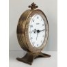 Swiza OROLOGIO TAVOLO OVALE suoneria DECO anni 60 OTTONE DORATO Old Alarm Clock