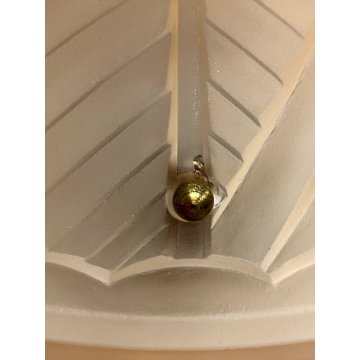 LAMPADA TAVOLO ABATJOUR ART NOUVEAU FERRO BATTUTO VETRO SATINATO 2 LUCI 47 cm/h