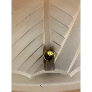 LAMPADA TAVOLO ABATJOUR ART NOUVEAU FERRO BATTUTO VETRO SATINATO 2 LUCI 47 cm/h