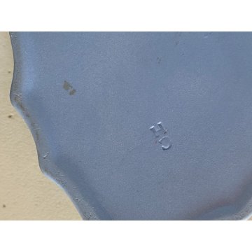 SCATOLA OVALE COPERCHIO Wedgwood blue PORCELLANA BISCUIT DECORO NEOCLASSICO 11cm