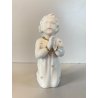 STATUETTA SCULTURA ANGELO in PREGHIERA Carbet CERAMICA BIANCA COLAGGIO 15cm/h