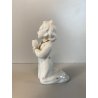 STATUETTA SCULTURA ANGELO in PREGHIERA Carbet CERAMICA BIANCA COLAGGIO 15cm/h