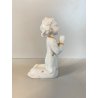 STATUETTA SCULTURA ANGELO in PREGHIERA Carbet CERAMICA BIANCA COLAGGIO 15cm/h